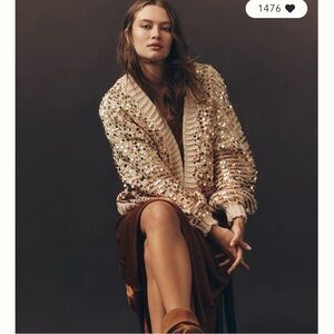 NWT Anthropologie Sequin Cardigan